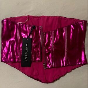 Metallic pink tube top